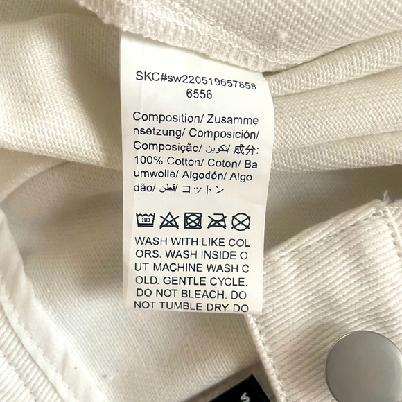 Stylish and Simple White Cotton Denim Midi Pencil Skirt (Small-Medium) - Picture 8 of 10